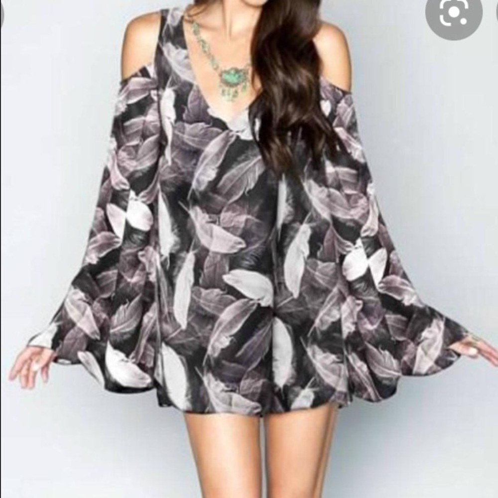 NWD Show Me Your Mumu Shoulder Boo Tunic Top - in Night Quill